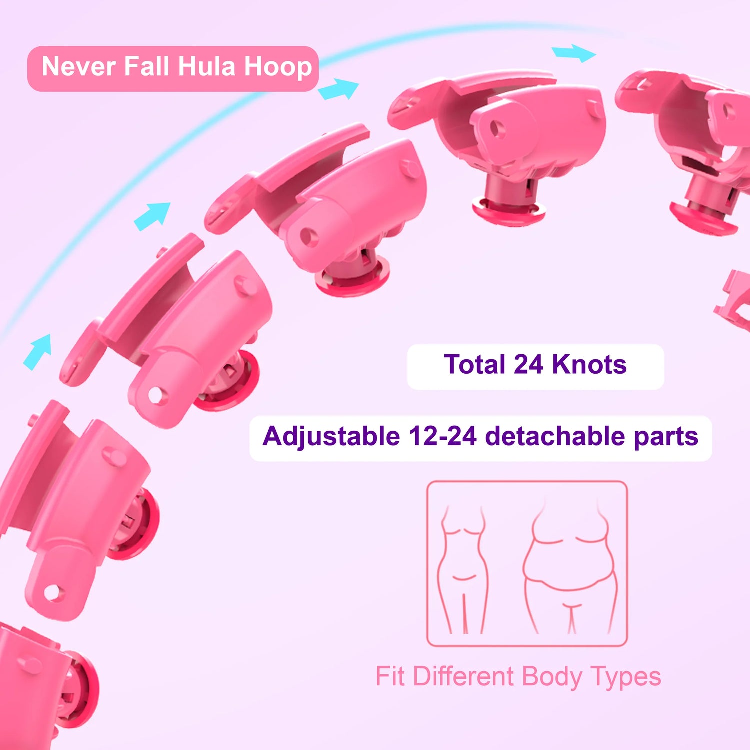 Smart Weighted Hula Hoop with 24 Detachable Knots Eternal Gleams