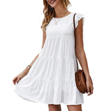 Chic Comfort: Women's Round Neck Short Sleeve Dress from Eternal Gleams