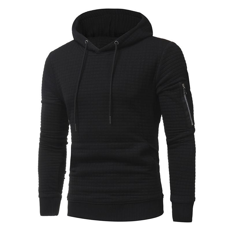 Men Sweatshirt Hoodie With Arm Zipper Long Sleeve Slim Tops from Eternal Gleams