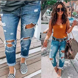 Ripped jeans personality women from Eternal Gleams