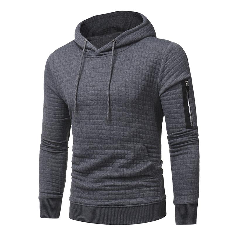 Men Sweatshirt Hoodie With Arm Zipper Long Sleeve Slim Tops from Eternal Gleams