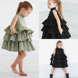 Fashion Simple Solid Color Sleeveless Small And Medium Girl Dress from Eternal Gleams