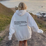 Kindness in Comfort: Plush Letter Printed Hoodie from Eternal Gleams