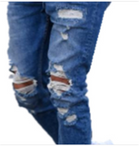 Deep Blue Denim: Men's Distressed Jeans from Eternal Gleams