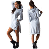 Irregular Hooded Long Sleeve Dress Sweatshirt from Eternal Gleams