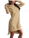 Irregular Hooded Long Sleeve Dress Sweatshirt from Eternal Gleams