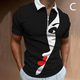 Men's Face Art Print Short Sleeve T-Shirt in various sizes