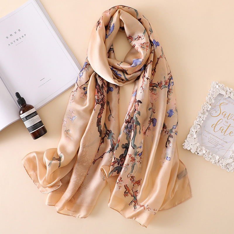 Sunlit Splendor: Luxury Silk Summer Shawl Scarf from Eternal Gleams