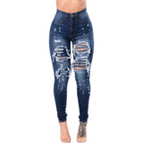 Women's Ripped Denim Washed Denim Pants from Eternal Gleams