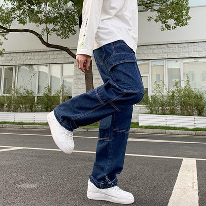 Trendy Wave Dot Jeans for Men | Wide Leg, Hip Hop Style