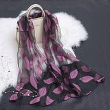 Floral Elegance: Hollow Silk Scarf from Eternal Gleams