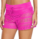 Women's Black Jacquard Lace Shorts from Eternal Gleams