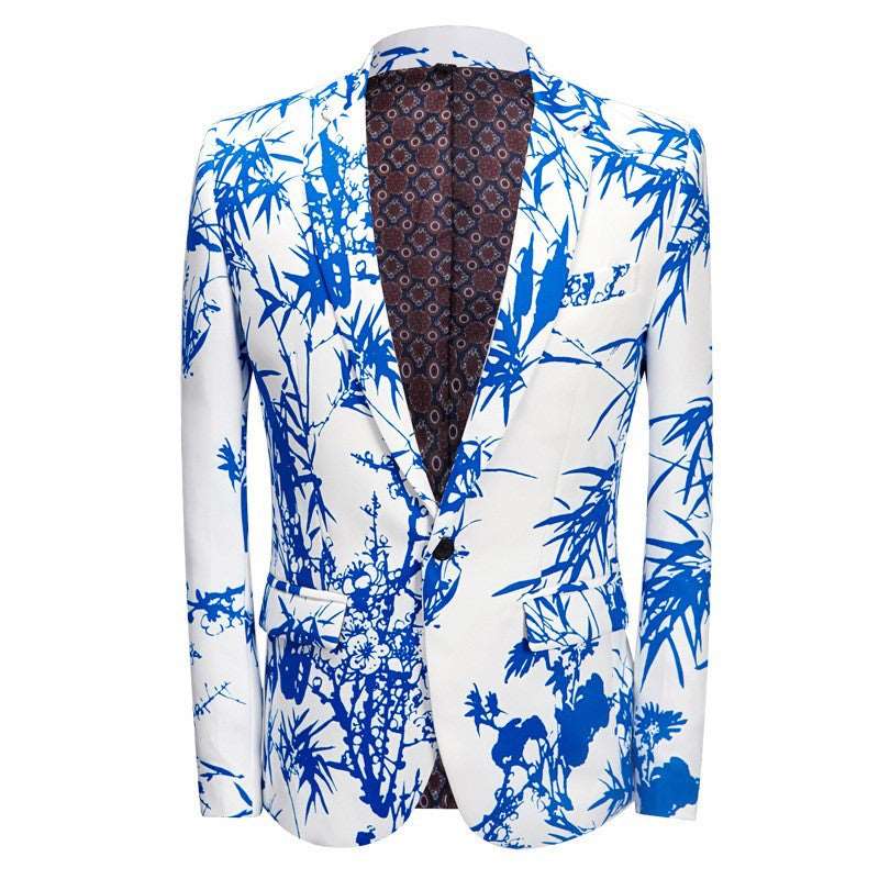 Fashion Fashion Printing Coat Single Row One Button Suit