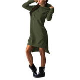 Irregular Hooded Long Sleeve Dress Sweatshirt from Eternal Gleams