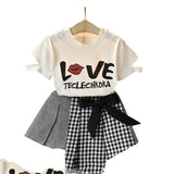 Cute Summer T-Shirt and Skirt Clothing Set for Baby Girls from Eternal Gleams.