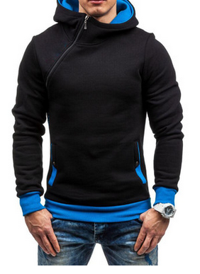 Oblique Zipper Hoody,Tracksuit Male Sweatshirt Hoody from Eternal Gleams