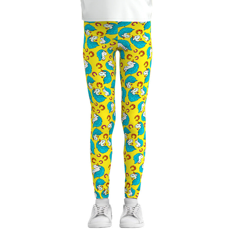 Whimsy Wonderland: Digital Print Girls Leggings from Eternal Gleams