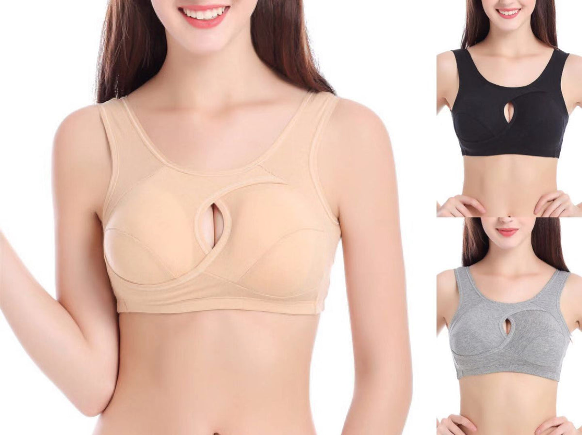 Cotton Anti-expansion Anti-Sag Gathering Adjustment Sports Bra from Eternal Gleams