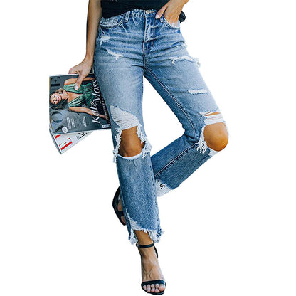 Chic Couture: Eternal Gleams Autumn Ripped Jeans