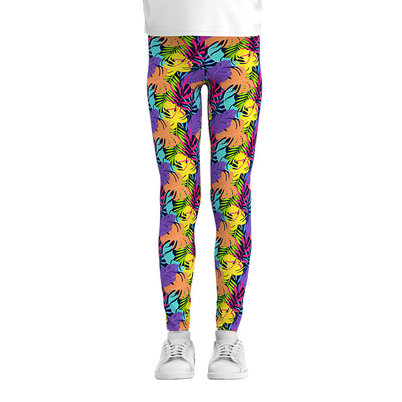 Whimsy Wonderland: Digital Print Girls Leggings from Eternal Gleams