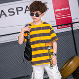 Striped Casual Cotton Boys' Summer Clothing from Eternal Gleams