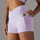 Stay Connected: Women's Yoga Shorts with Phone Pocket