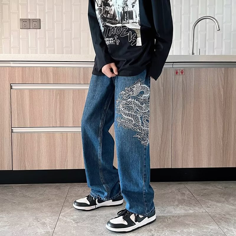Embroidered Cowboy Jeans for Stylish Men from Eternal Gleams