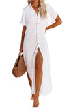 Chic Pleated Long Shirt Dress for Summer