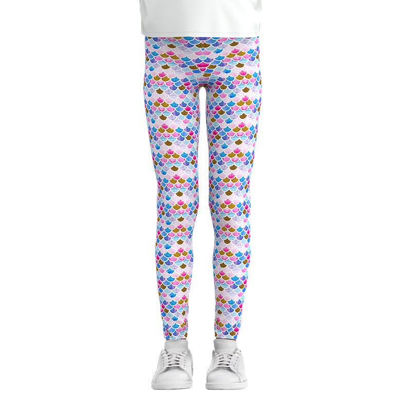 Dreamy Delights: Milk Silk Digital Print Girls Leggings from Eternal Gleams