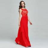 Ethereal Fusion: Lace Spliced Irregular Chiffon Dress from Eternal Gleams