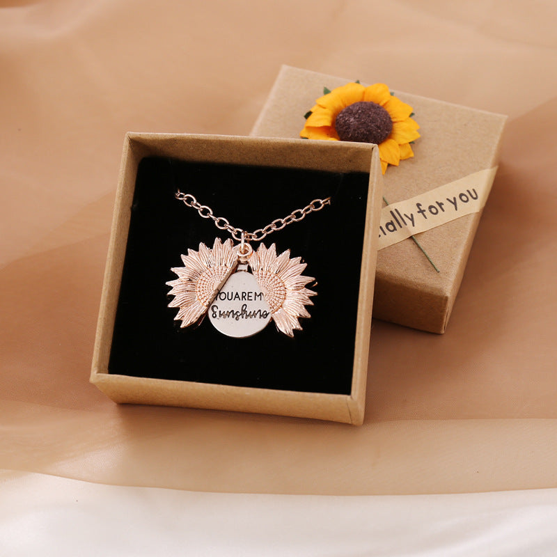 You Are My Sunshine Sunflower Necklace for Women and Men from Eternal Gleams