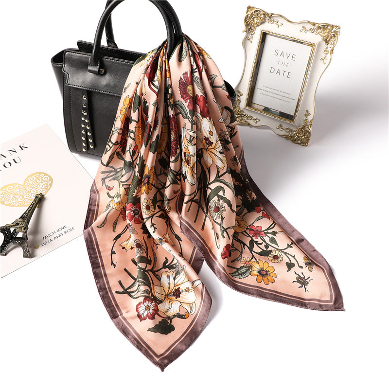 Ethereal Elegance: 70x70cm Silk Decorative Scarf