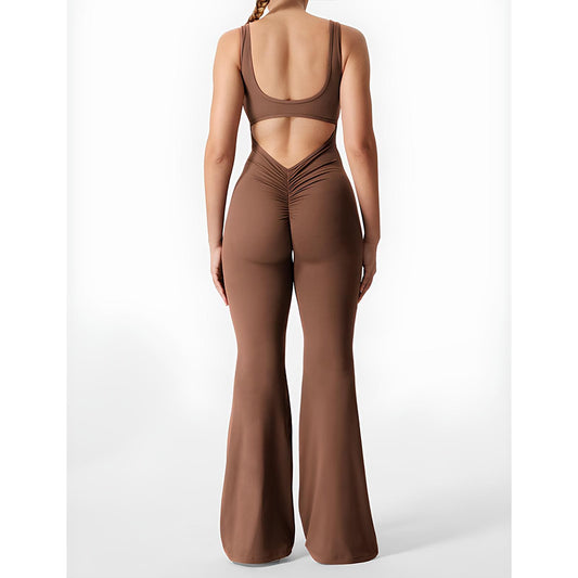 Sexy backless slim fit hip raise yoga jumpsuit in Various colors from Eternal Gleams