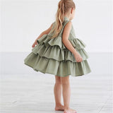 Fashion Simple Solid Color Sleeveless Small And Medium Girl Dress from Eternal Gleams