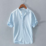 Japanese Retro Stand Collar T-shirt for Men