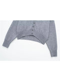 Gray High Waist Knitted Coat: Effortless Elegance from Eternal Gleams