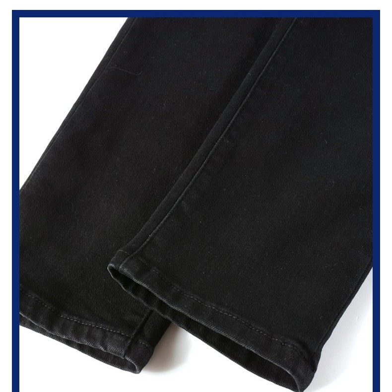 Midnight Style: Men's Black Patch Pleated Jeans