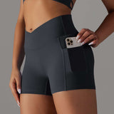 Stay Connected: Women's Yoga Shorts with Phone Pocket