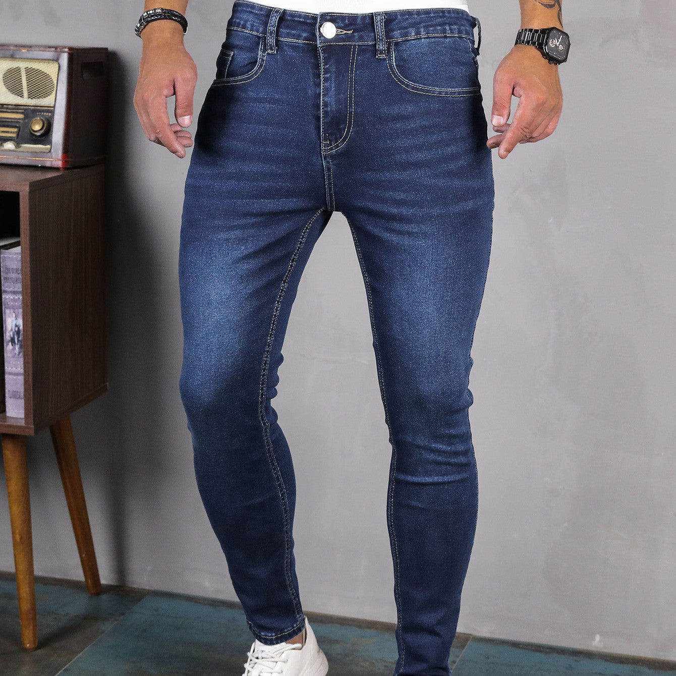 Men's Fashion Skinny Jeans | Stretchy, Dark & Light Blue from Eternal Gleams
