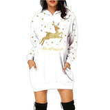 Christmas hot sale printed mid-length pocket hooded long-sleeved sweater from Eternal Gleams