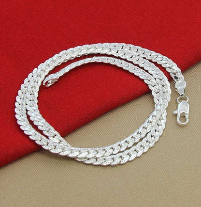6mm Full Side Silver Plated Necklace - Elegant and Durable Jewelry for men and women