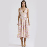 Floral Pleated A-Line Dress with Pockets from Eternal Gleams