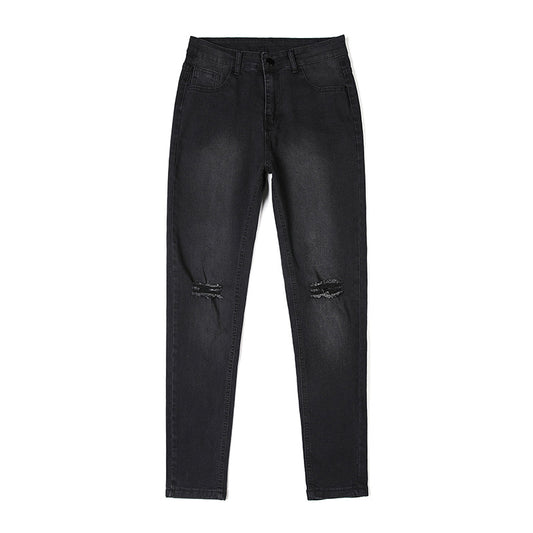 Casual Shredded Slim Zip Pencil Pants from Eternal Gleams