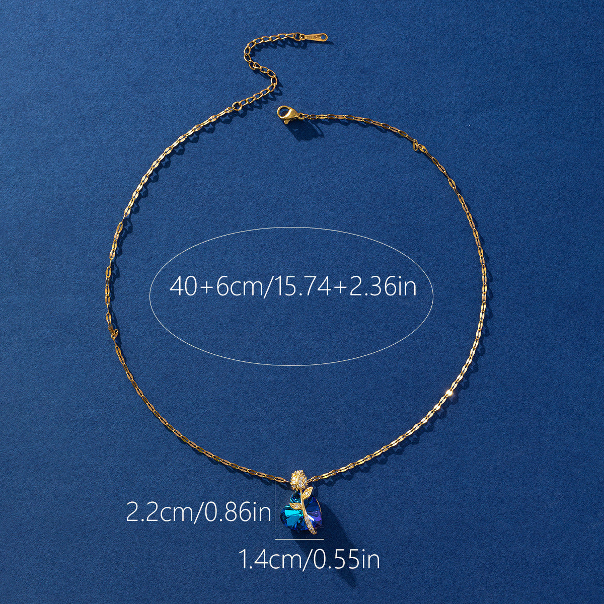 Women's Fashion Sapphire Heart Pendant Necklace - Elegant Jewelry Gift