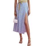 European And American Leopard Print Long Skirt High Waist Slit Hip Skirt from Eternal Gleams