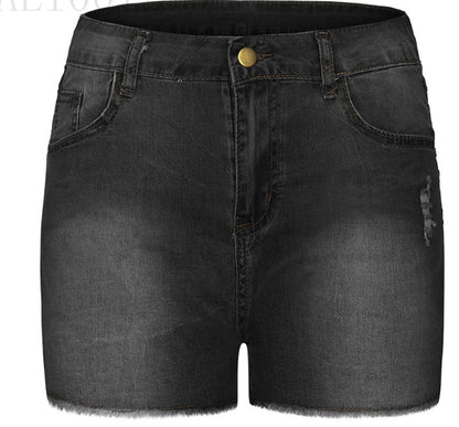 Trendige Denim-Shorts mit Quasten: Slim Fit für Damen