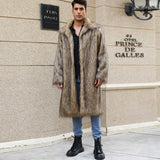 European And American Fall Winter Men Long Imitation Fur Coat Popular Men's Imitation Fox Fur Warm Coat