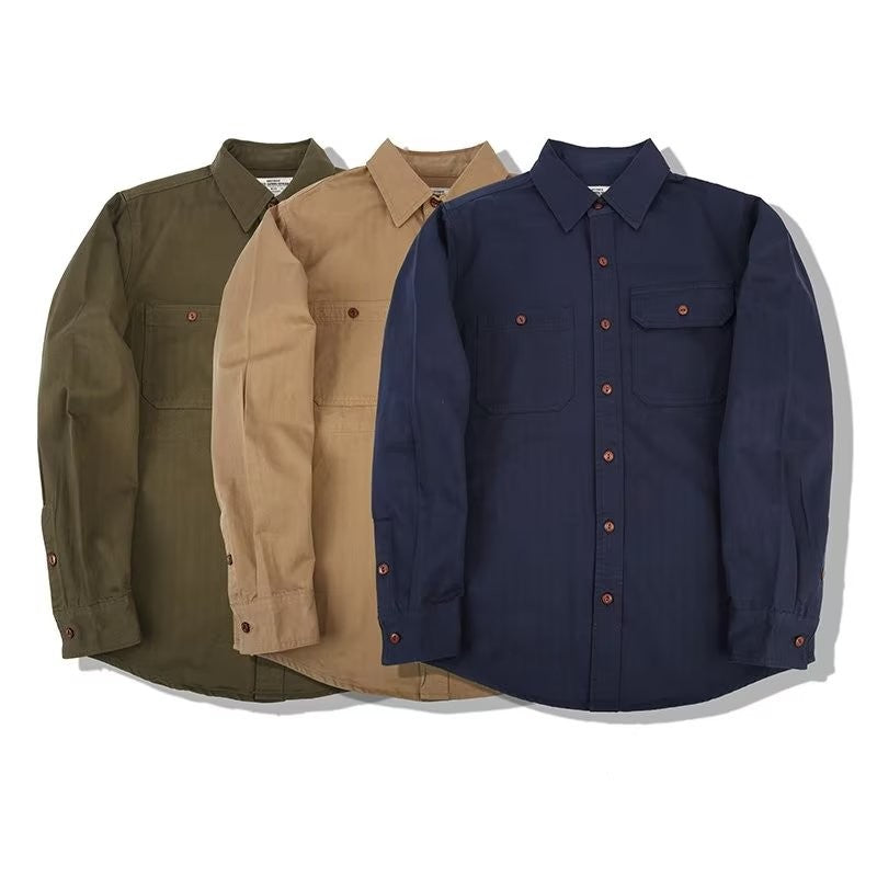 Men's Casual Loose Fit Cotton Cardigan Coat - Available in 623 Blue, 623 Khaki, and 623 Green | Eternal Gleams
