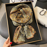 Baroque Elegance: Mulberry Silk Narrow Scarf