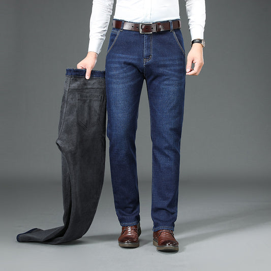 Fleece Lined Padded Warm Keeping Straight Jeans from Eternal Gleams